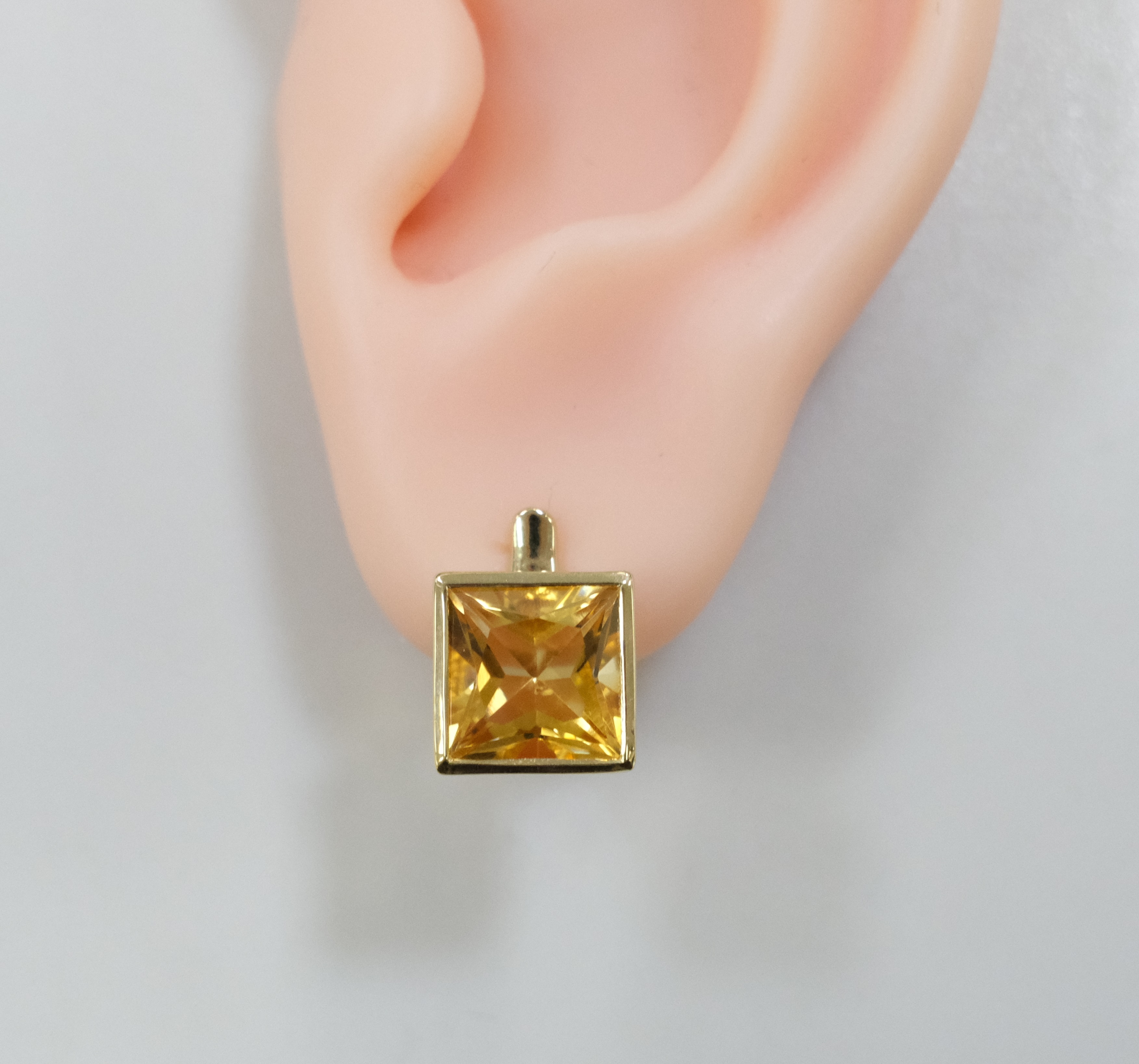 Серебряные серьги с цитринами